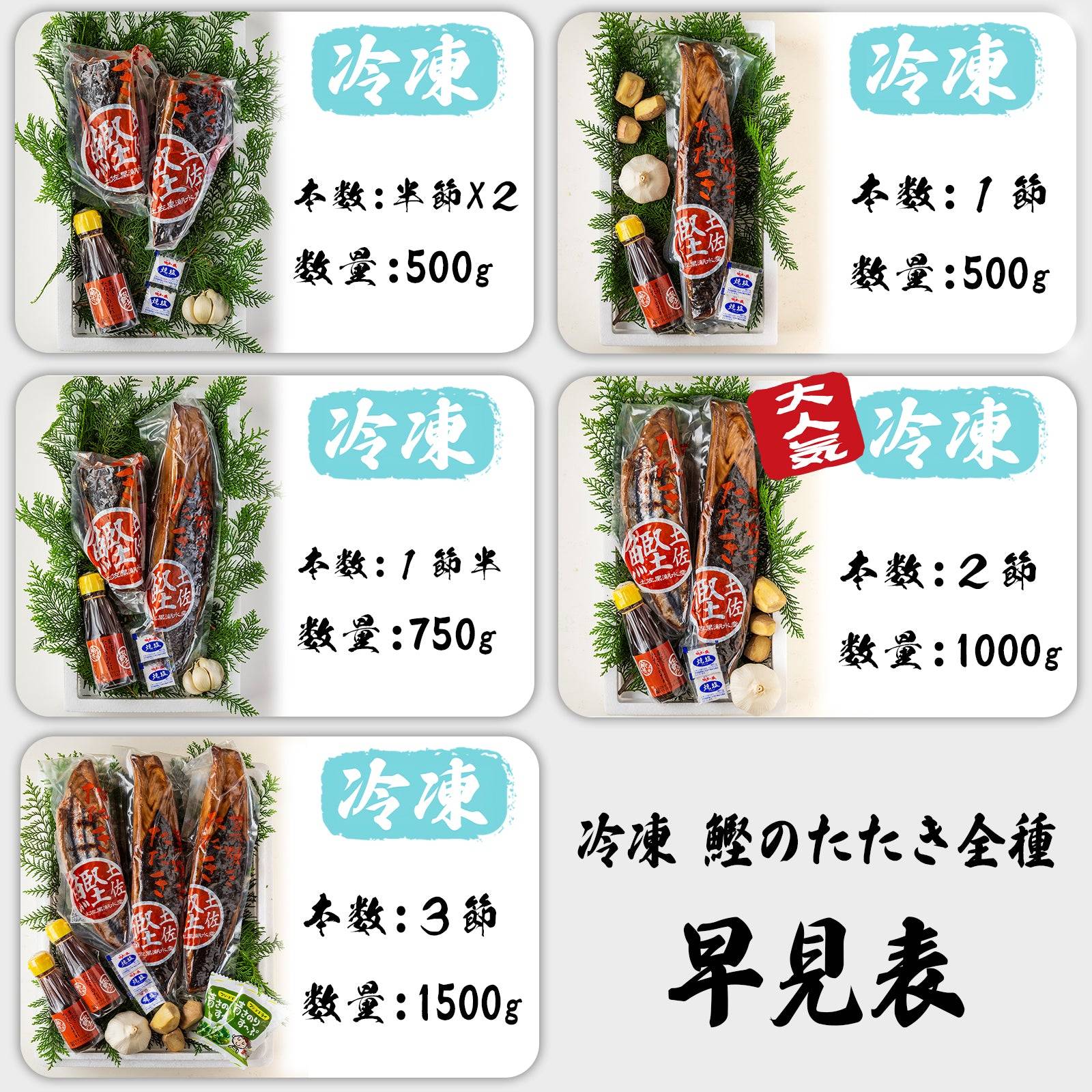 藁焼き -冷凍- 鰹のタタキ ＜本数：半本(×2)〜3本セット 量：500~1500g 目安：2~8人前＞ 【土佐黒潮水産】公式オンラインショップ 黒潮水産